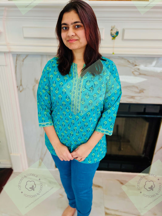 Blue Women Short Top