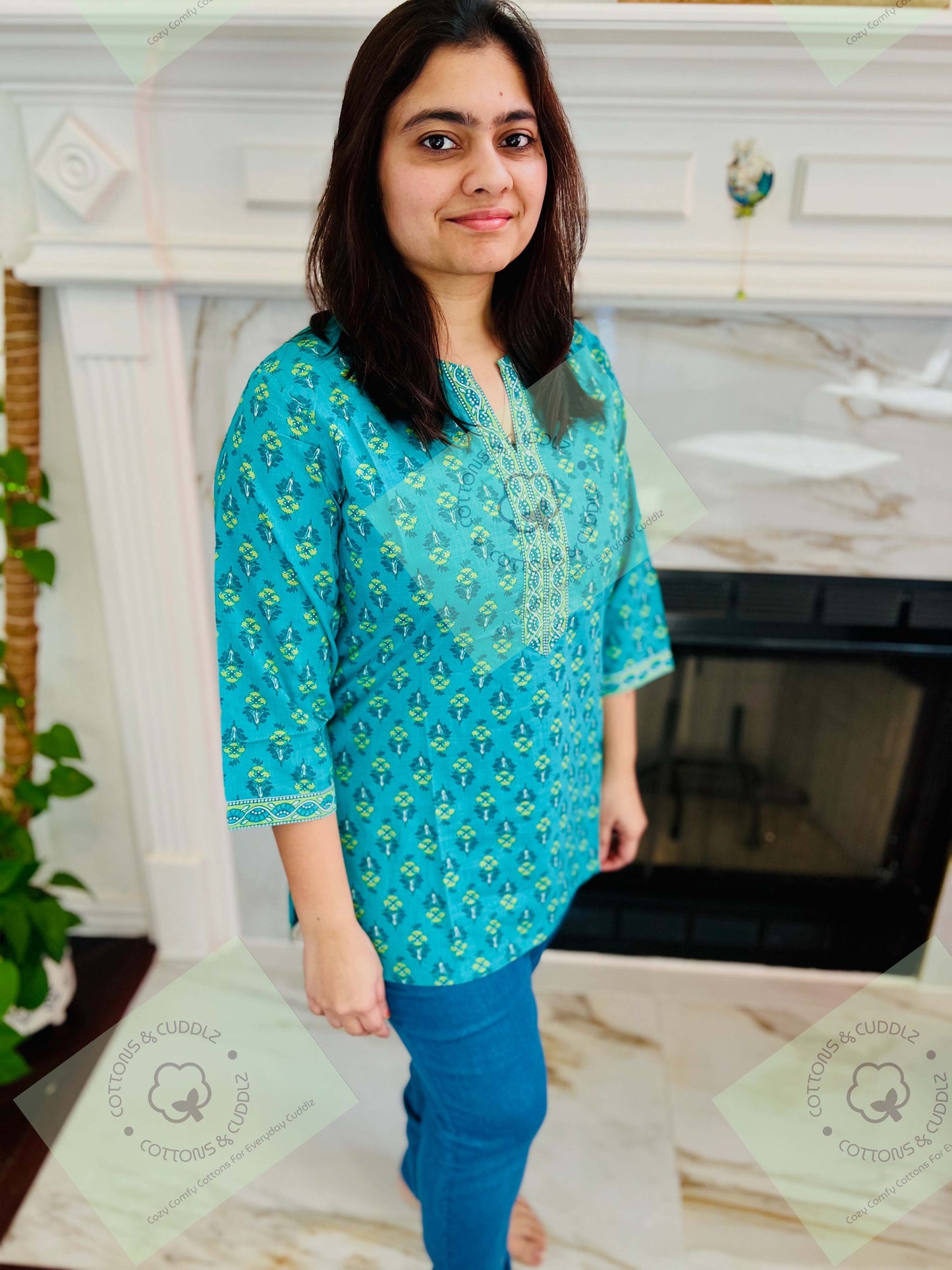 Blue Women Short Top