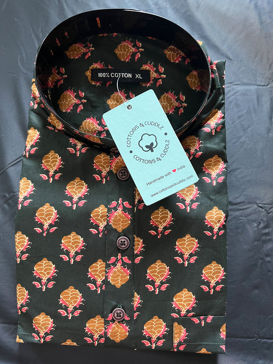 Olive Green Men Shirt