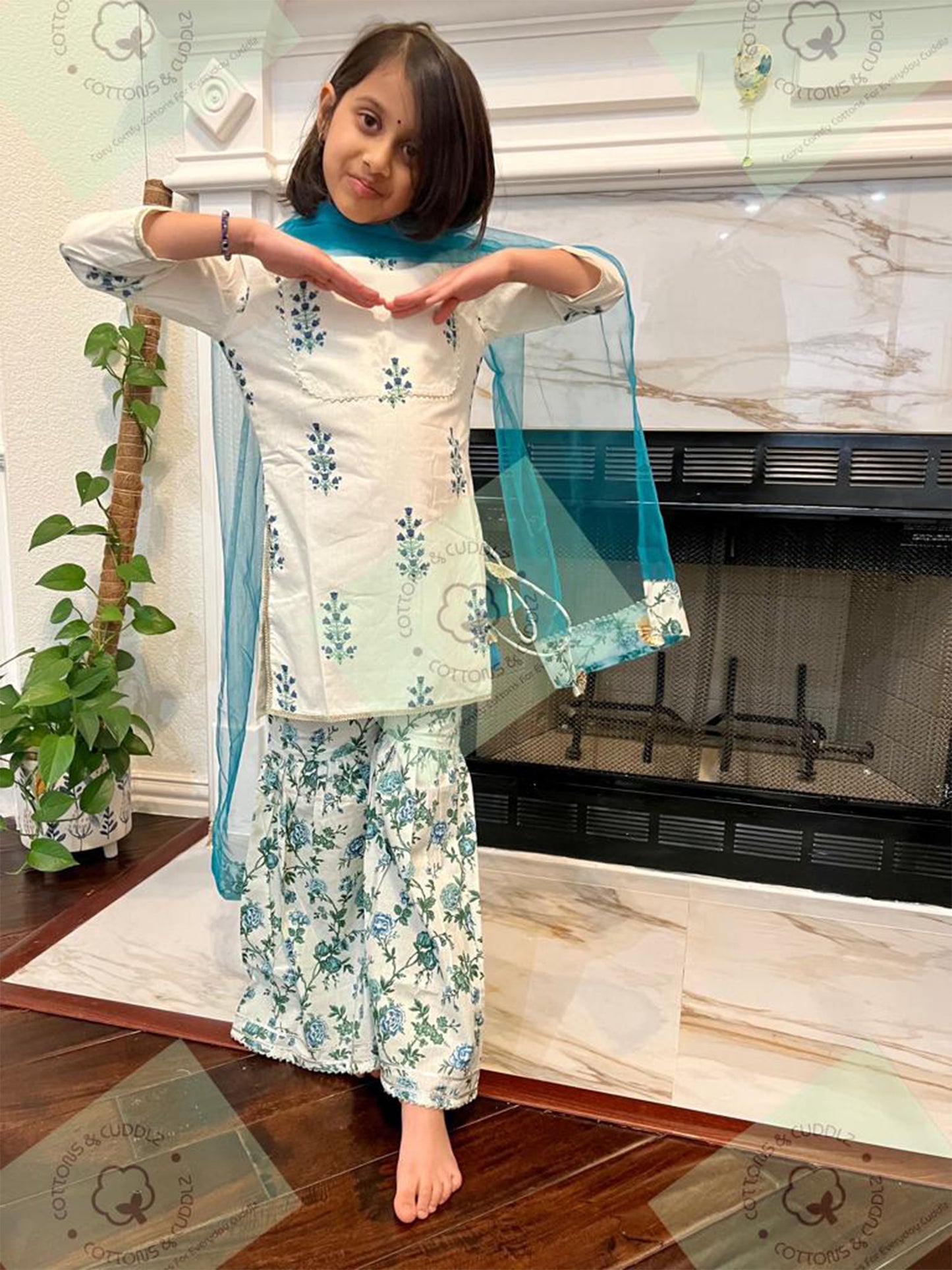 White And Blue Kids Ethnic