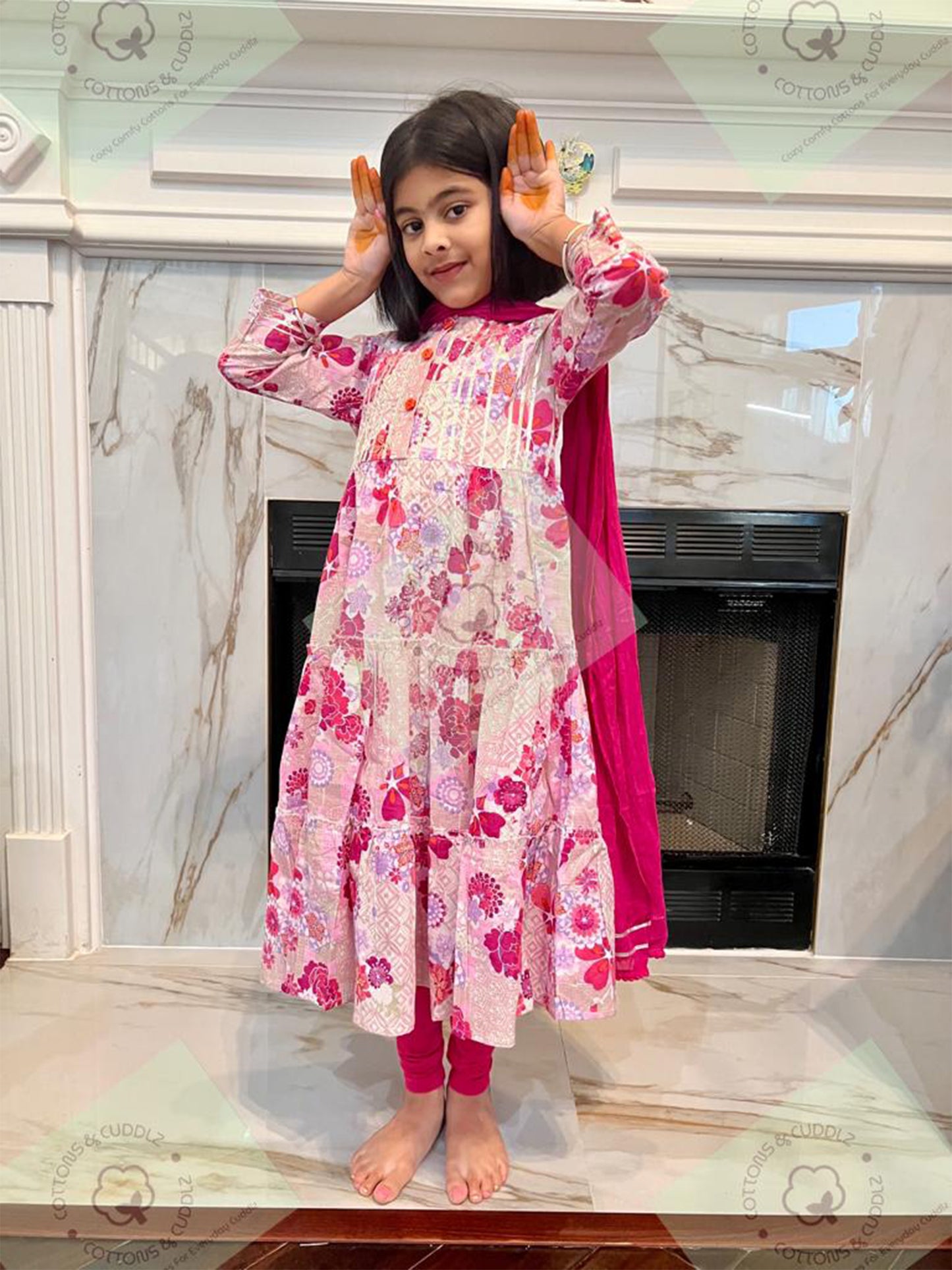 Pink Girls Ethnic Wear
