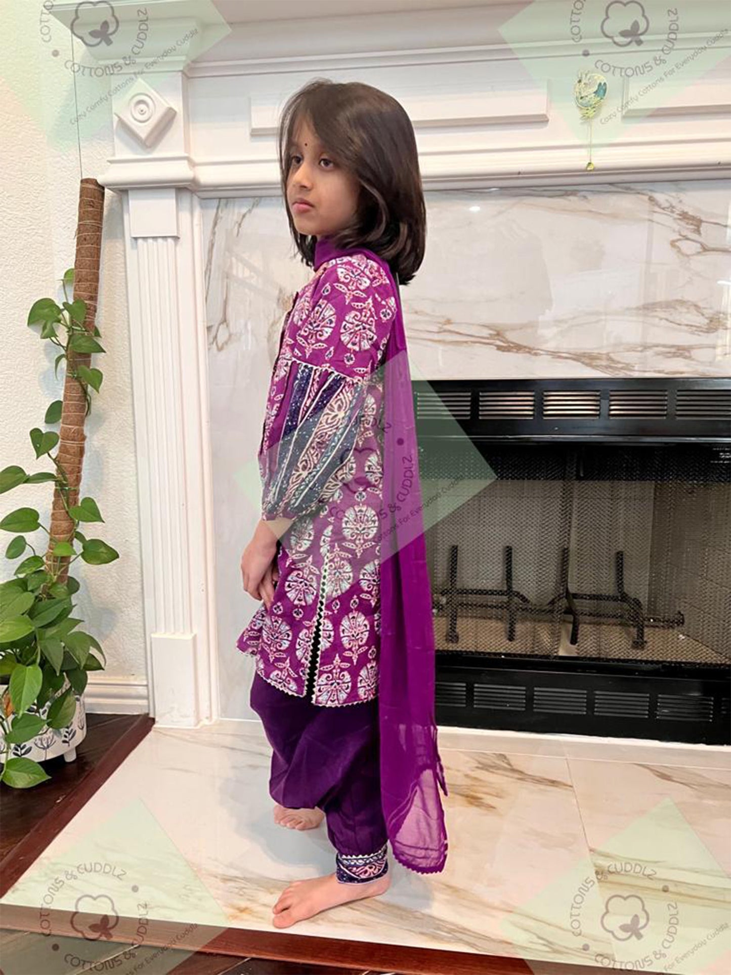 Purple Girls Ethnic Wear