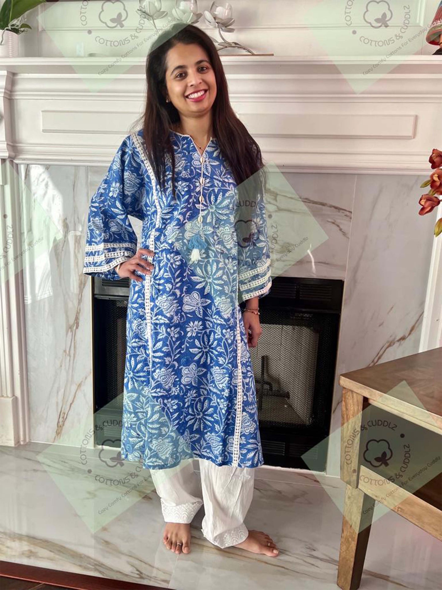 Magenta Blue Women 2 piece Suit