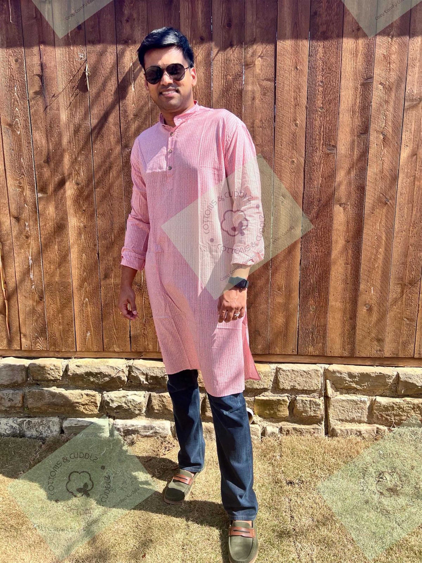 Pink Men Kurta