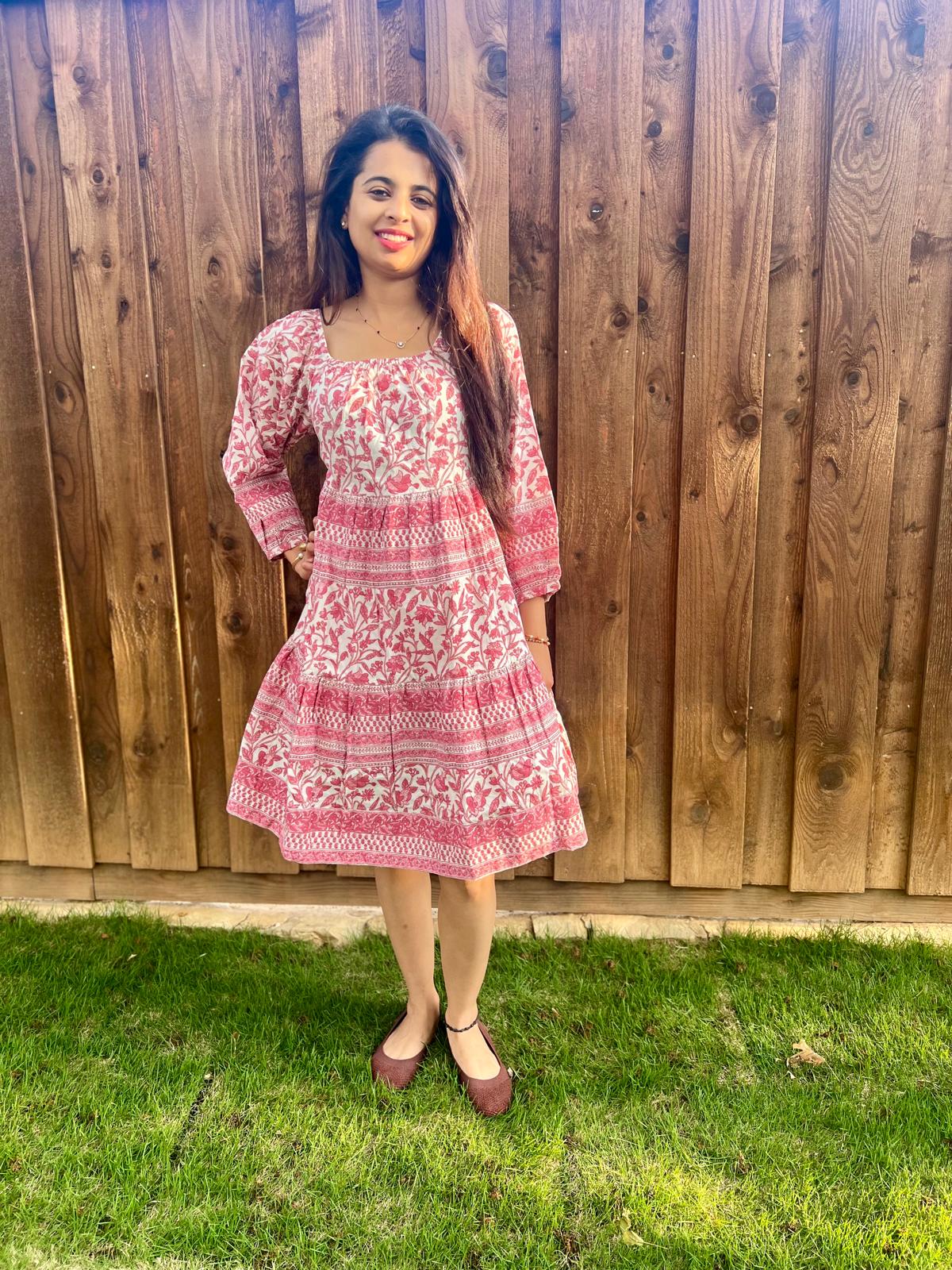 Pink Women Short Gown