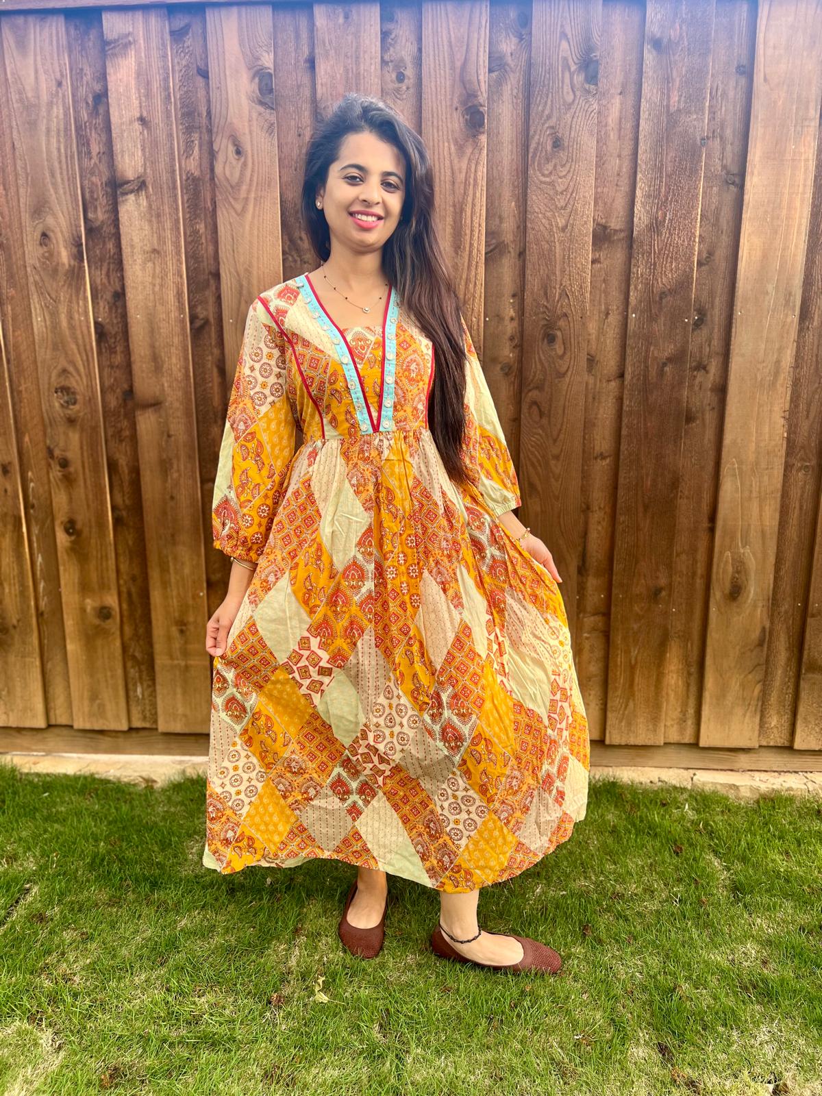 Orange Women Gown