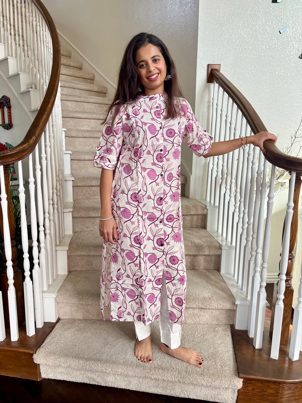 2 Piece Purple Kurta Set