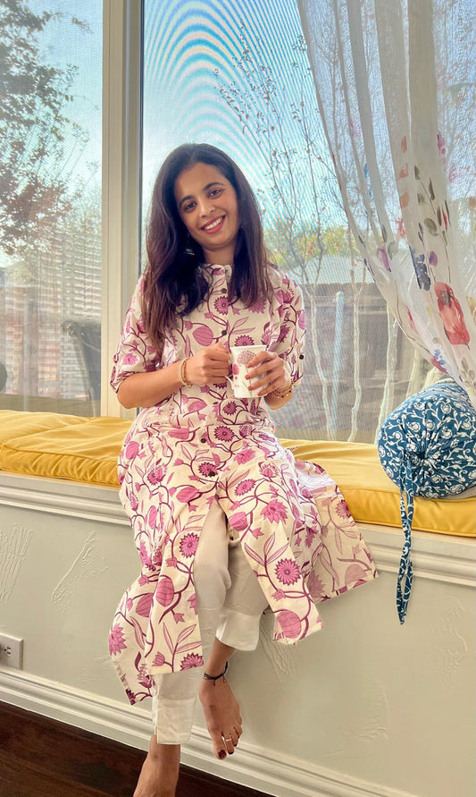 2 Piece Purple Kurta Set