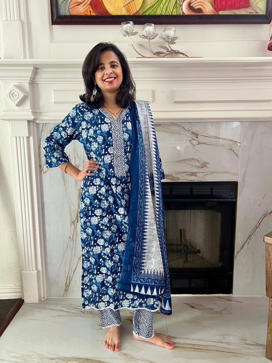 Navy Blue Chudi Set