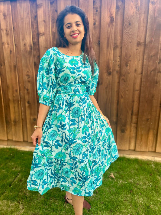 Blue Women Short Gown