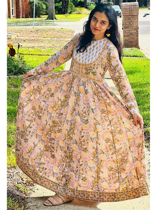 Peach Women Gown