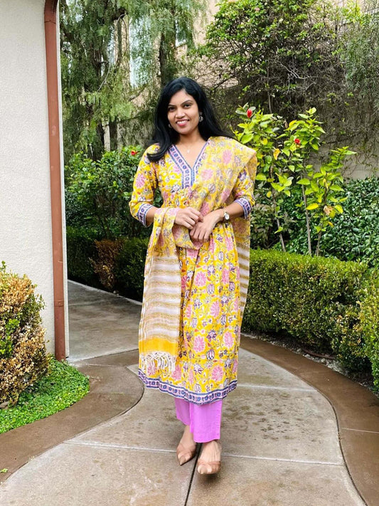 Yellow Women 3 piece Suit