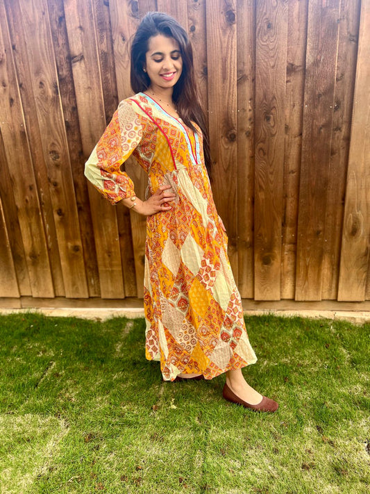 Orange Women Gown