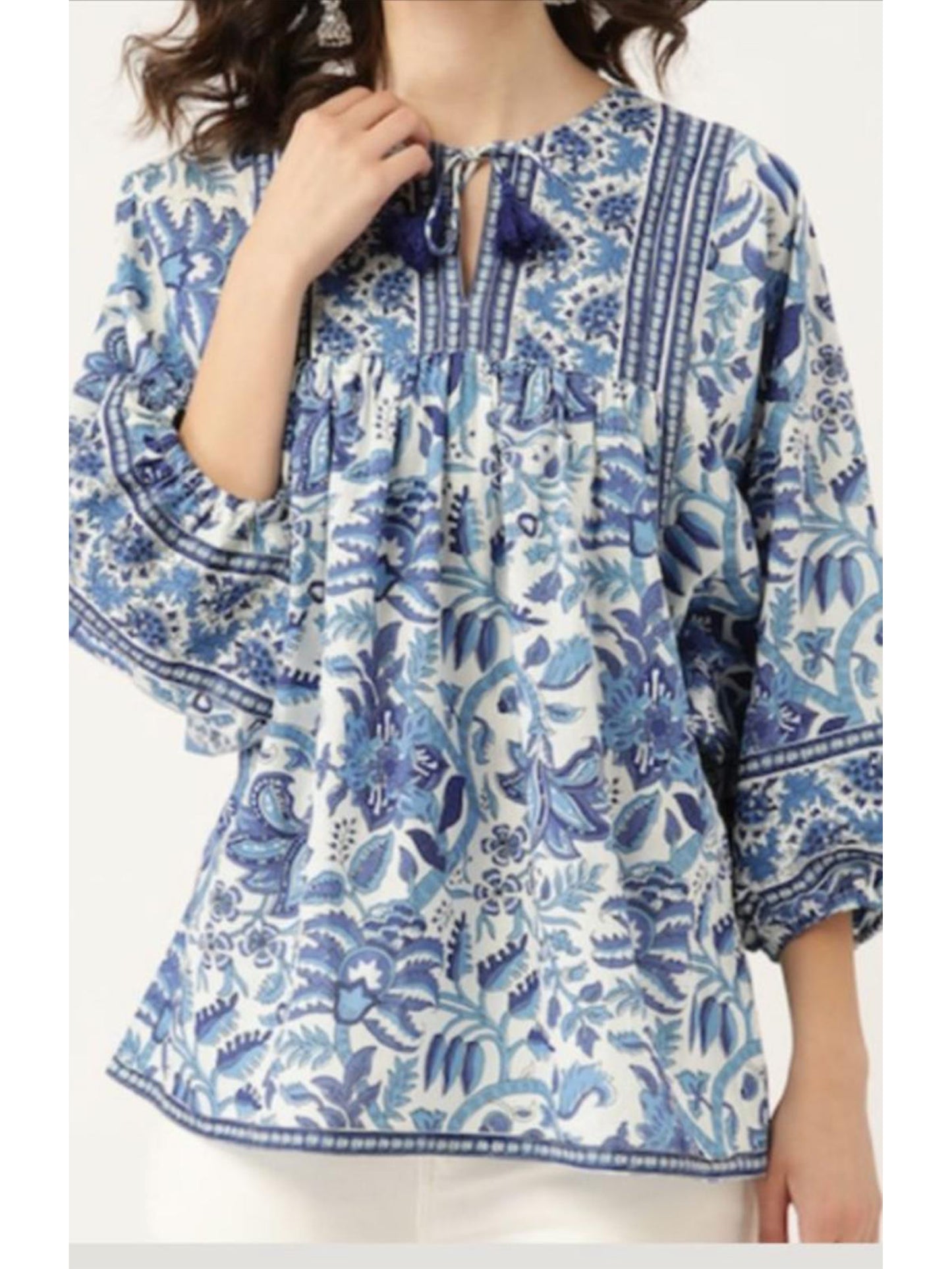 Navy Blue Women Short Top